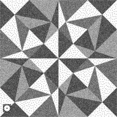 Geometric background. Black and yellow grainy dotwork design. Pointillism pattern. Stippled vector illustration.