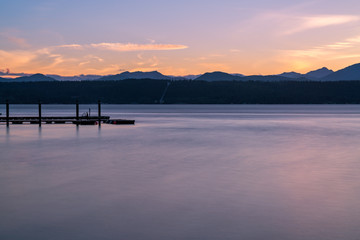 Fototapeta premium Sunset At Hood Canal Marina