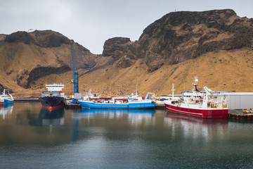 Naklejka premium Port of Vestmannaeyjar island, Iceland