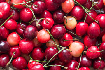 Fresh cherry red natural texture macro texture.