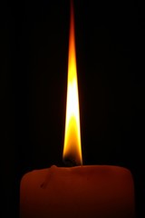 Candle Flame on black background