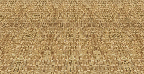 Wood Parquet floor with geometric line for background, perpective.
