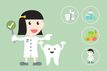 dental health care, dentist and tooth are present for makes healthy teeth