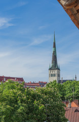 Fototapeta na wymiar Scenic summer beautiful aerial of the Old Town in Tallinn, Estonia