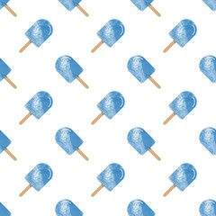 Seamless background image colorful watercolor texture popsicle pattern