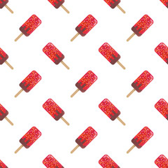 Seamless background image colorful watercolor texture popsicle pattern