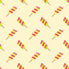Seamless background image colorful watercolor texture popsicle pattern