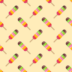 Seamless background image colorful watercolor texture popsicle pattern