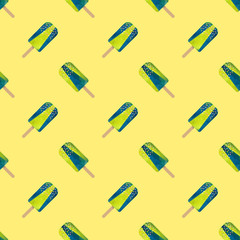 Seamless background image colorful watercolor texture popsicle pattern