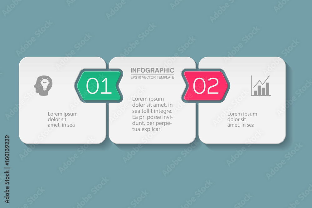 Wall mural vector infographic template, 2 options.