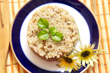 dish of quinoa cooked with pictures tablecloth