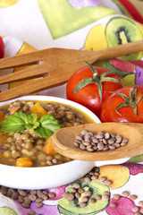 Lentil soup with carrot