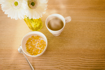 cup of coffee on table