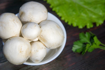 Mushrooms for cooking pizza at home.