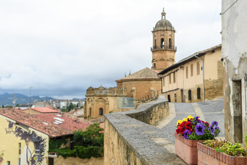 old streets of labastida town, located at la rioja. Spain