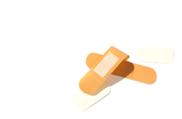 Protective plaster on white background