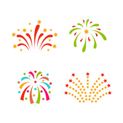 Fototapeta na wymiar Firework vector illustration celebration holiday event night explosion light festive party