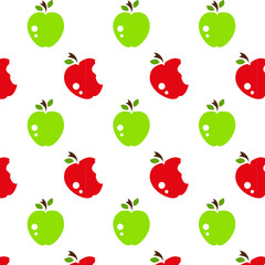 Vector seamless pattern with abstract  apples