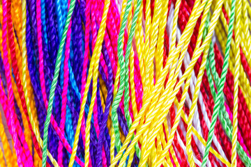 colorful thread close up