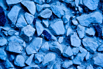 Blue stones concrete wall 