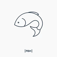 Foto op Canvas Fish outline icon © ronnica