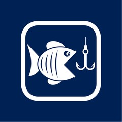 Fish and fish hook - Illustration