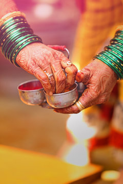 bangles set in bridal hand
