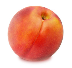Fresh Ripe Nectarine Isolated on White Background