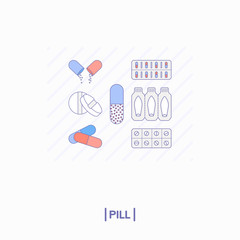 Collection of pills icons