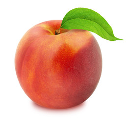 Fresh Ripe Nectarine with Clipping Path