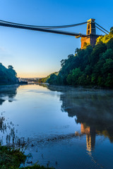 Bristol suspension bridge with reflection from river Avon