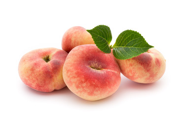 Peach. Fruit with isolated on white background.