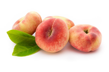 Peach. Fruit with isolated on white background.