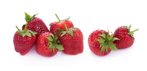 closeup strawberry isolated on white background