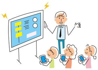 デジタル学習する子供