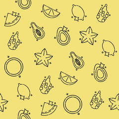 Tropical fruit concept icons pattern