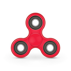 Realistic anxiety relief toy. Fidget finger spinner stress. Hand spinner isolated on white background.