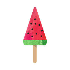 Colorful watercolor texture vector popsicle ice cream sweet summer dessert