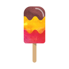 Colorful watercolor texture vector popsicle ice cream sweet summer dessert
