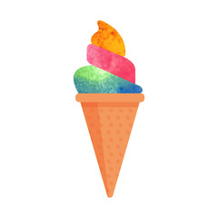 Colorful watercolor texture vector popsicle ice cream sweet summer dessert