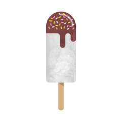 Colorful watercolor texture vector popsicle ice cream sweet summer dessert