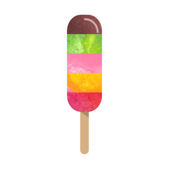 Colorful watercolor texture vector popsicle ice cream sweet summer dessert