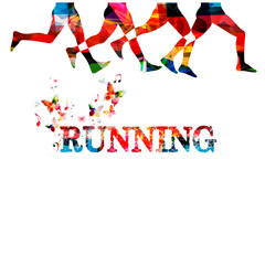 Running background with people silhouettes isolated. Sports, fitness, running, jogging, active people, training, recreational activity, people exercise vector illustration design
