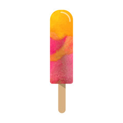 Colorful watercolor texture vector popsicle ice cream sweet summer dessert