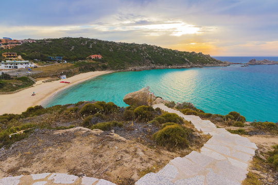 waterside and Rena Bianca beach in Santa Teresa Gallura, Sardinia Italy