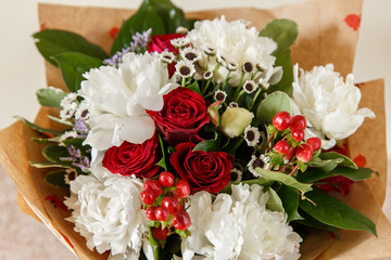Bouquet of fresh flowers. Colorful flower