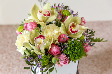 Bouquet of fresh flowers. Colorful flower