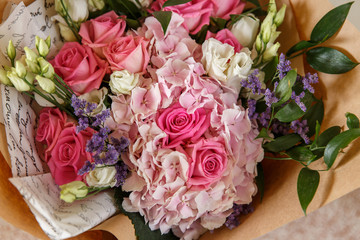 Bouquet of fresh flowers. Colorful flower
