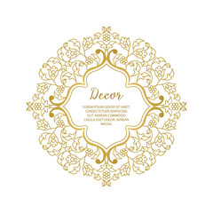 Vector gold ornamental decorative frame.