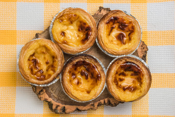 Pasteis de nata, typical Portuguese egg tart pastries from Lisbon